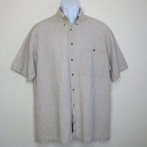 Simultaneous* Men's Short Sleeve‎ Button Down Straight Hem Pocket Shirt~ Large